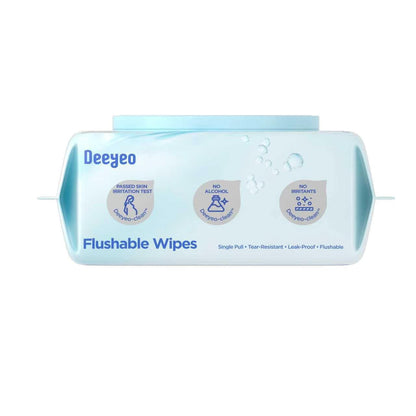 DEEYEO Flushable Pure Water Wet Toilet Tissues (80 Sheets) | Personal Care