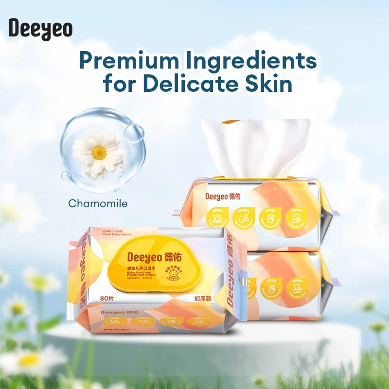 DEEYEO Baby Hand & Mouth Wet Wipes (Wet Tissues) | Cleaning & Sanitiser