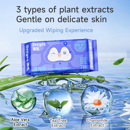 DEEYEO Flushable Wet Toilet Tissues (mini travel pack) | Personal Care
