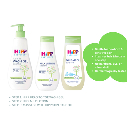 HIPP Babysanft Skincare Oil With Organic Almond Oil (200ml)  | Baby Skincare
